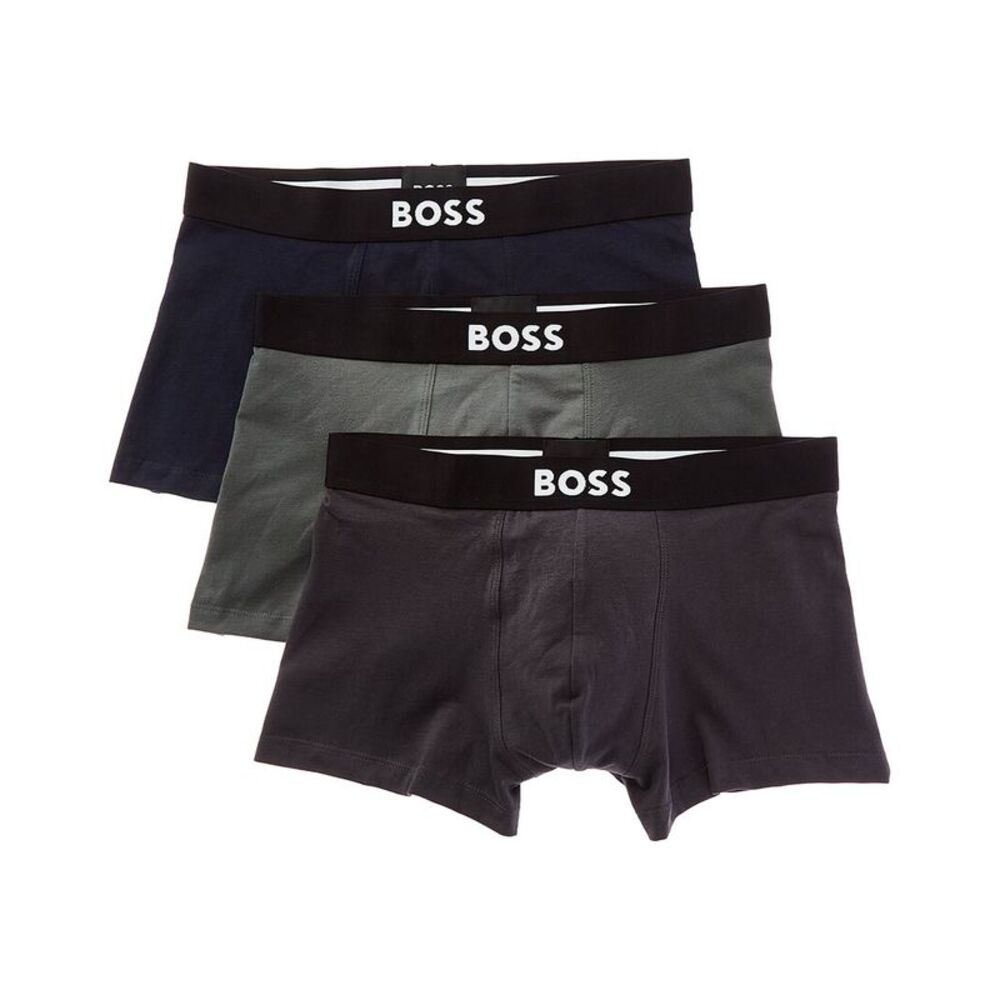 Hugo Boss Mens Boss  Set Of 3 Trunk, Grey